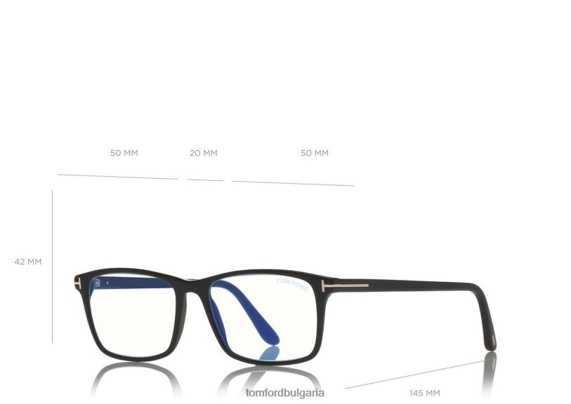 мъже очила син блок мек квадрат оптика черен TOM FORD B880D1997