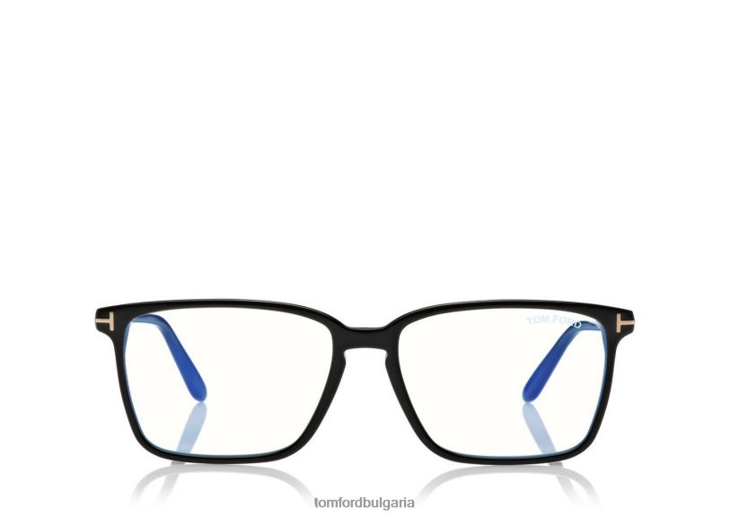 мъже очила оптика с мека квадратна форма на син блок черен TOM FORD B880D2000