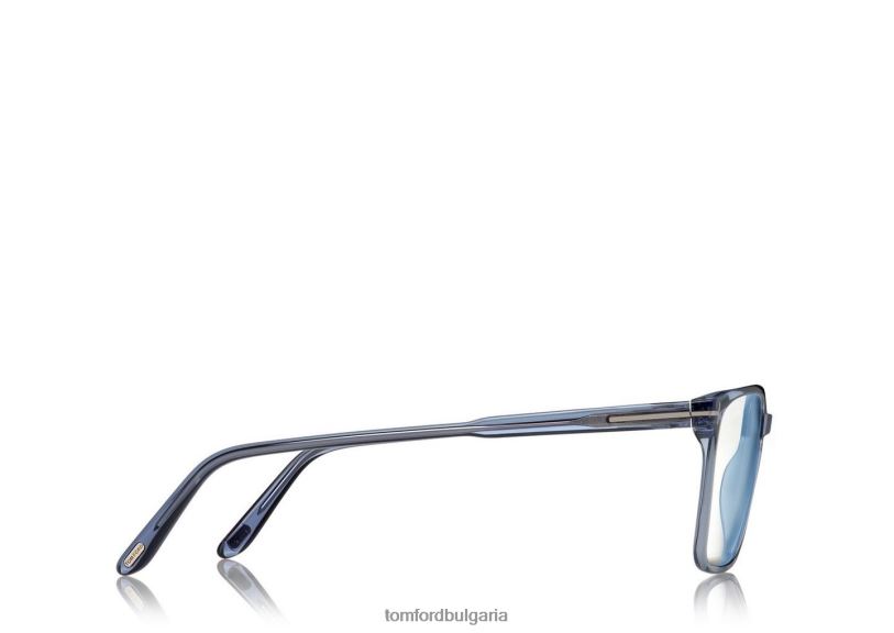 мъже очила оптика с мека квадратна форма на син блок мода TOM FORD B880D2002