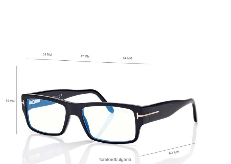 мъже очила син блок правоъгълна оптика черен TOM FORD B880D2008