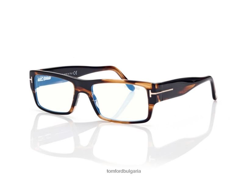 мъже очила син блок правоъгълна оптика червена Хавана TOM FORD B880D2010