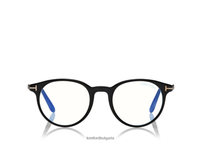 мъже очила оптика със син блок с кръгла форма черен TOM FORD B880D2012