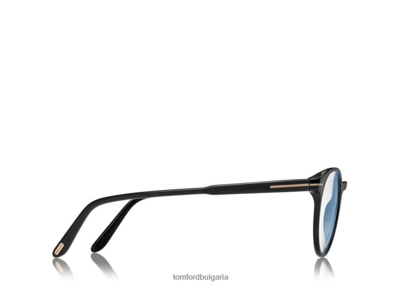 мъже очила оптика със син блок с кръгла форма черен TOM FORD B880D2012