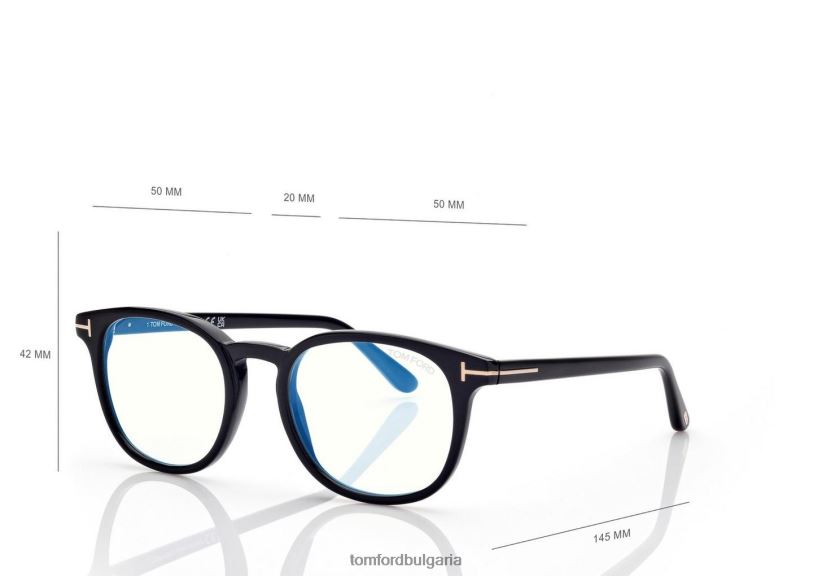 мъже очила синя блокова кръгла оптика черен TOM FORD B880D2014