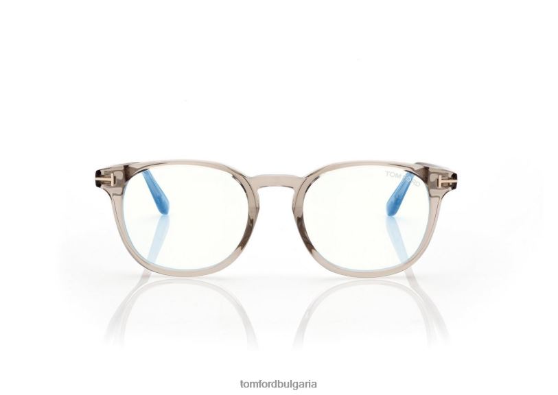 мъже очила синя блокова кръгла оптика блестящо бежово TOM FORD B880D2015