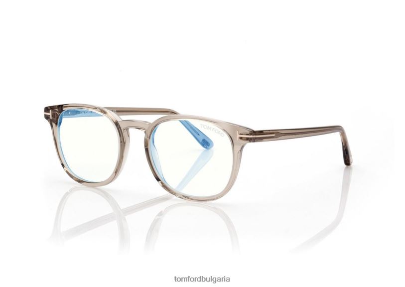 мъже очила синя блокова кръгла оптика блестящо бежово TOM FORD B880D2015