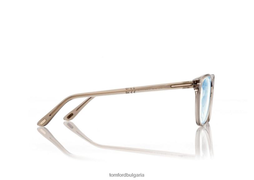 мъже очила синя блокова кръгла оптика блестящо бежово TOM FORD B880D2015