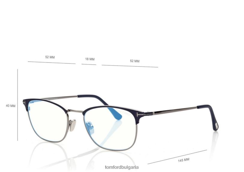 мъже очила син блок квадратна оптика матово синьо TOM FORD B880D2018