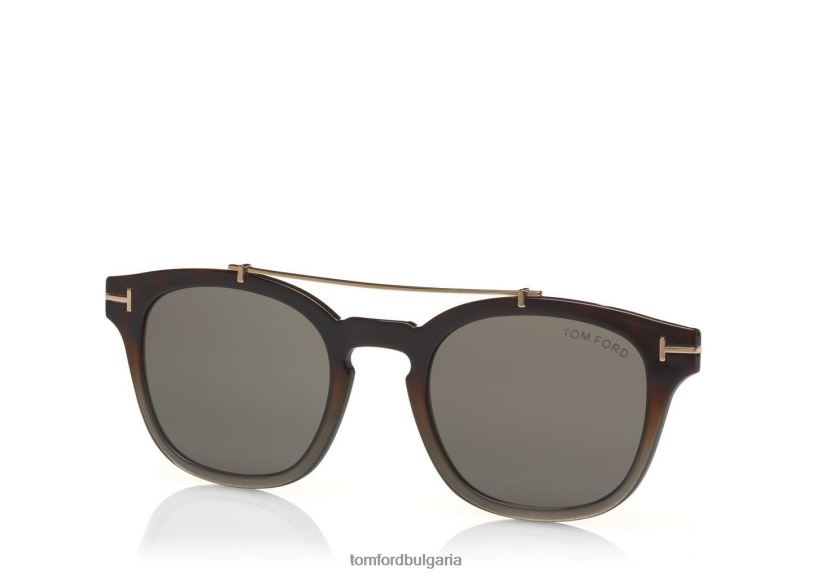 мъже очила мека кръгла оптика със син блок сива хавана TOM FORD B880D2021