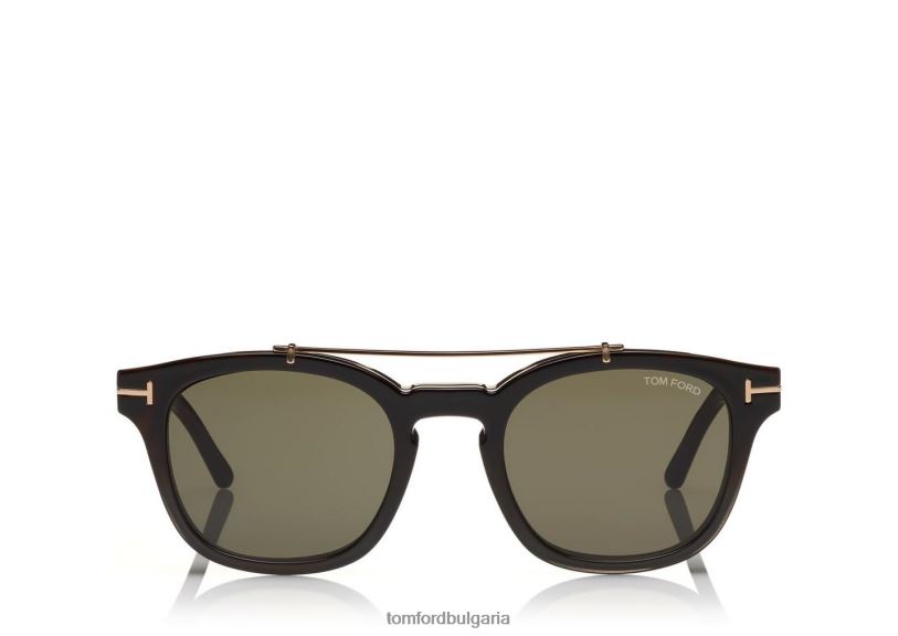 мъже очила мека кръгла оптика със син блок сива хавана TOM FORD B880D2021