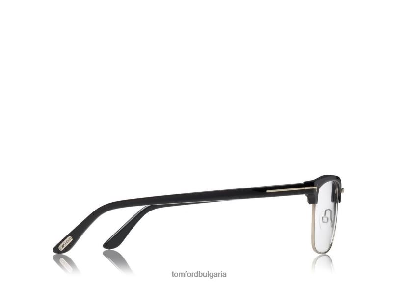 мъже очила оптична рамка с половин ръб черно + кафяво TOM FORD B880D2025