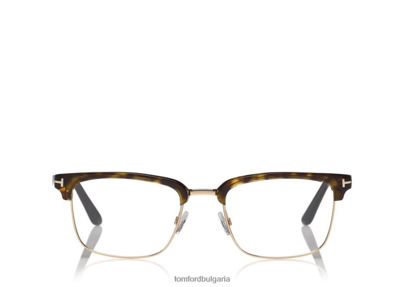 мъже очила оптична рамка с половин ръб тъмна Хавана TOM FORD B880D2026