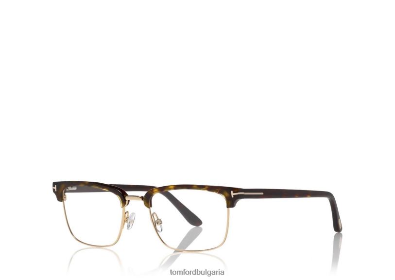 мъже очила оптична рамка с половин ръб тъмна Хавана TOM FORD B880D2026