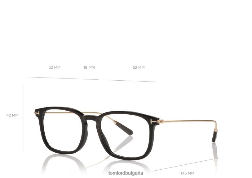 мъже очила ключ мост кръгъл хорн оптичен черен рог TOM FORD B880D2033