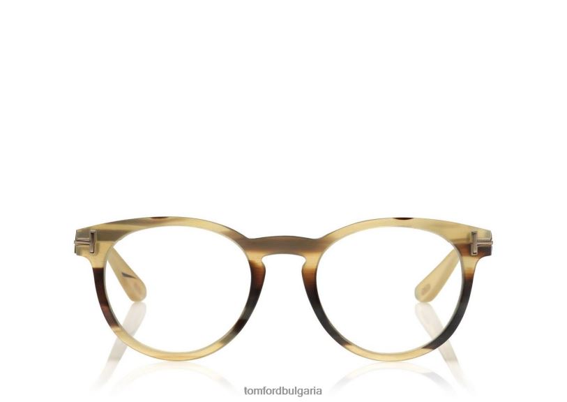 мъже очила ключ мост кръгъл хорн оптичен зелен рог TOM FORD B880D2036