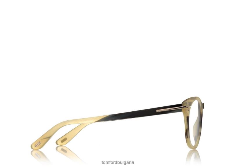 мъже очила ключ мост кръгъл хорн оптичен зелен рог TOM FORD B880D2036