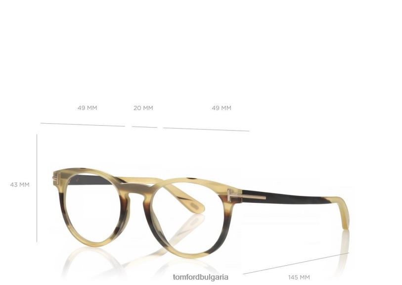 мъже очила ключ мост кръгъл хорн оптичен зелен рог TOM FORD B880D2036