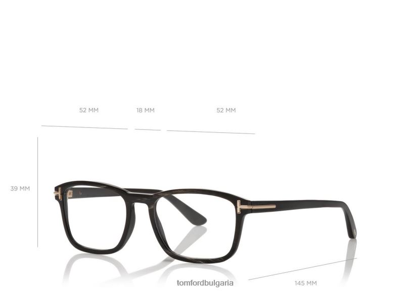 мъже очила ключов мостов клаксон оптичен черен рог TOM FORD B880D2041