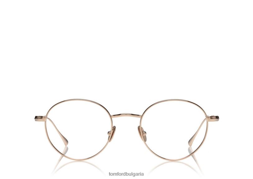 мъже очила титаниева кожена оптична дръжка злато TOM FORD B880D2042
