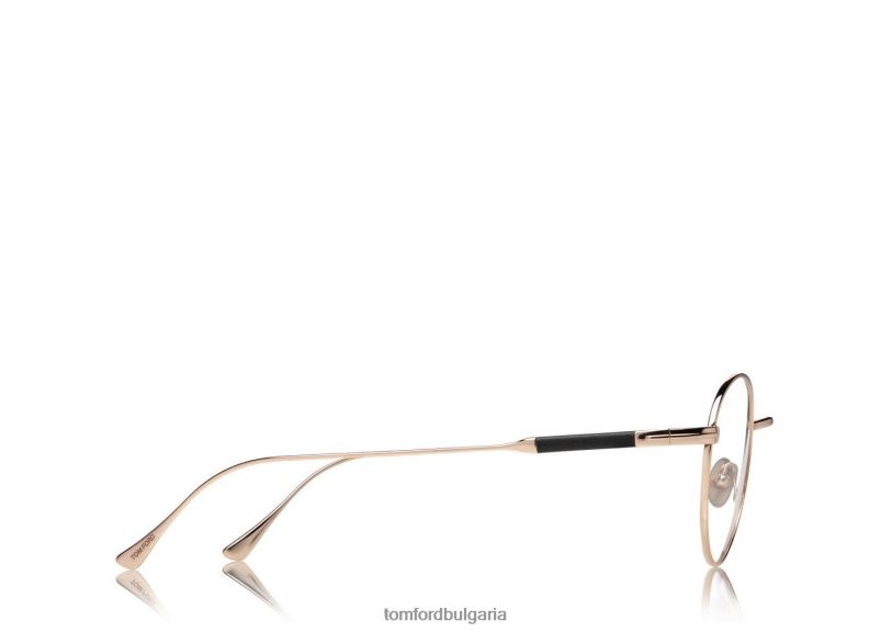 мъже очила титаниева кожена оптична дръжка злато TOM FORD B880D2042