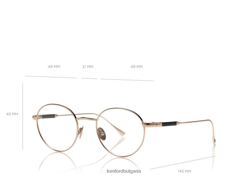 мъже очила титаниева кожена оптична дръжка злато TOM FORD B880D2042