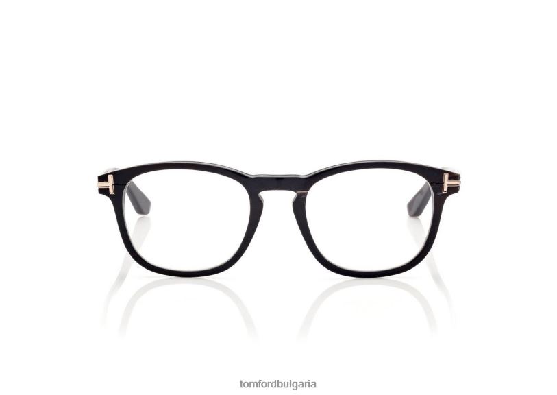 мъже очила оптика с мек квадрат черен рог TOM FORD B880D2045