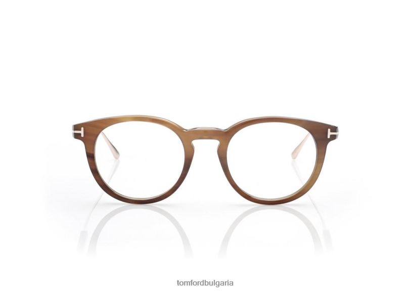 мъже очила кръгла рупорна и титаниева оптика зелен рог TOM FORD B880D2049