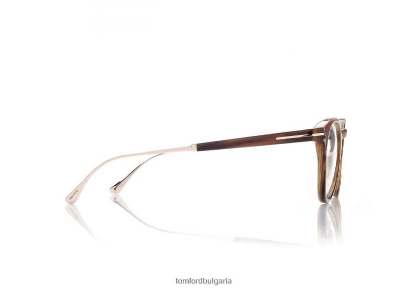 мъже очила кръгла рупорна и титаниева оптика зелен рог TOM FORD B880D2049