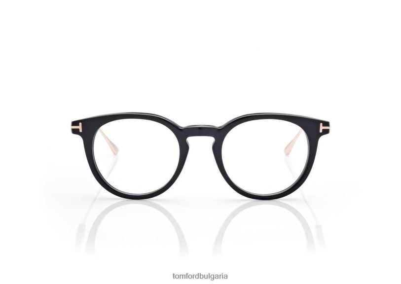 мъже очила кръгла рупорна и титаниева оптика черен рог TOM FORD B880D2050