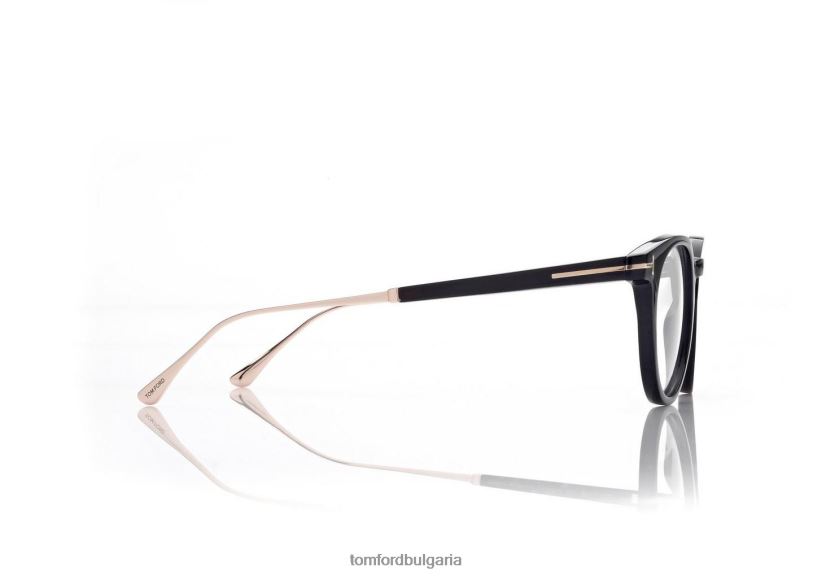 мъже очила кръгла рупорна и титаниева оптика черен рог TOM FORD B880D2050