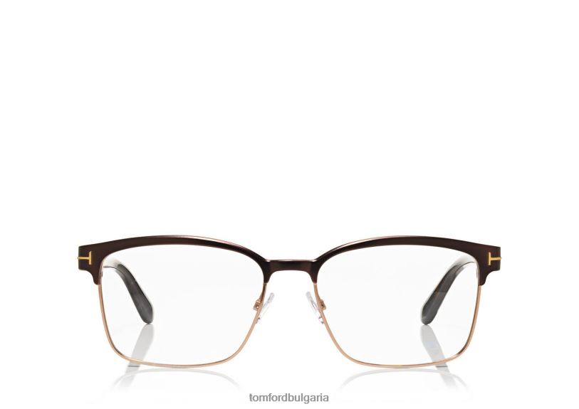 мъже очила квадратна метална оптична рамка кафяво TOM FORD B880D2054