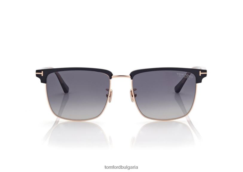 мъже очила поляризирани слънчеви очила Hudson черен TOM FORD B880D1803