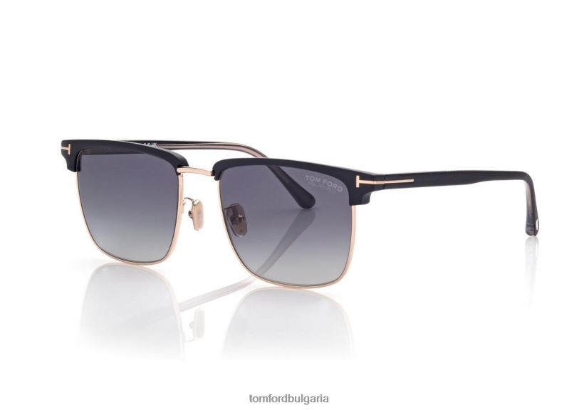 мъже очила поляризирани слънчеви очила Hudson черен TOM FORD B880D1803