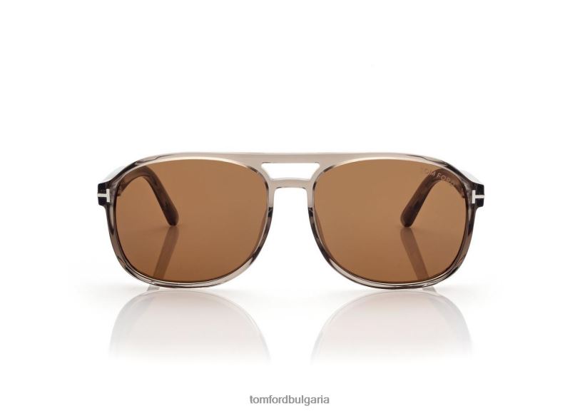 мъже очила слънчеви очила Rosco светлокафяво TOM FORD B880D1822