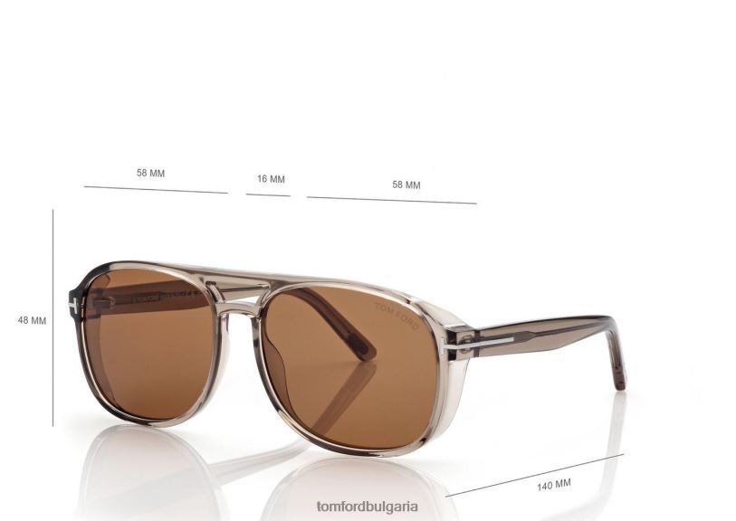 мъже очила слънчеви очила Rosco светлокафяво TOM FORD B880D1822