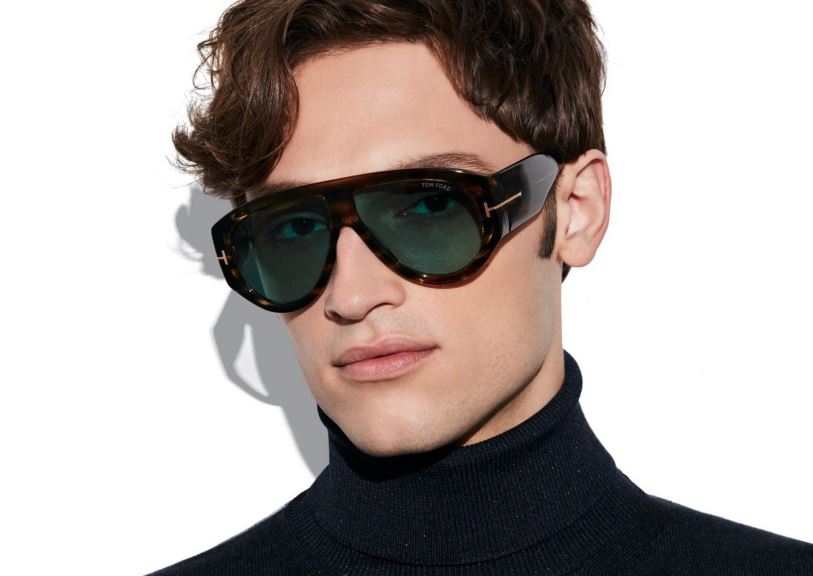 мъже очила бронзови слънчеви очила тъмно хаванско/синьо TOM FORD B880D1777