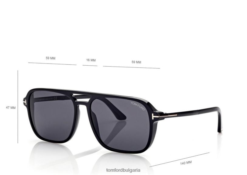 мъже очила слънчеви очила Кросби черен TOM FORD B880D1819
