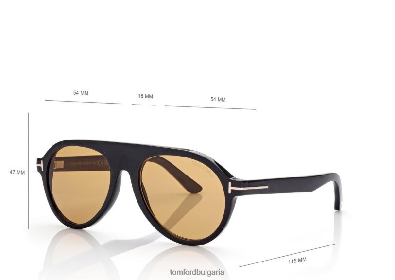 мъже очила пилотски слънчеви очила черен рог TOM FORD B880D1826