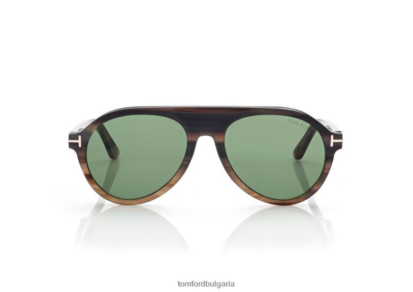мъже очила пилотски слънчеви очила тъмно кафяво TOM FORD B880D1827