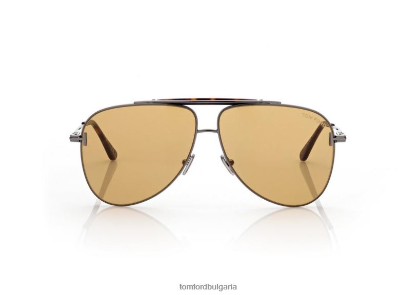 мъже очила слънчеви очила Брейди кафяво TOM FORD B880D1844