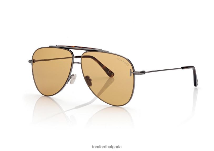 мъже очила слънчеви очила Брейди кафяво TOM FORD B880D1844