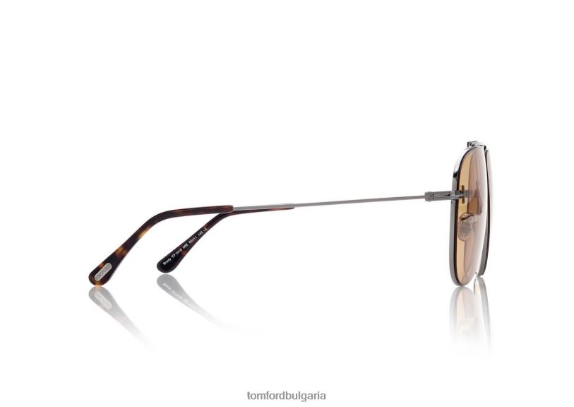 мъже очила слънчеви очила Брейди кафяво TOM FORD B880D1844