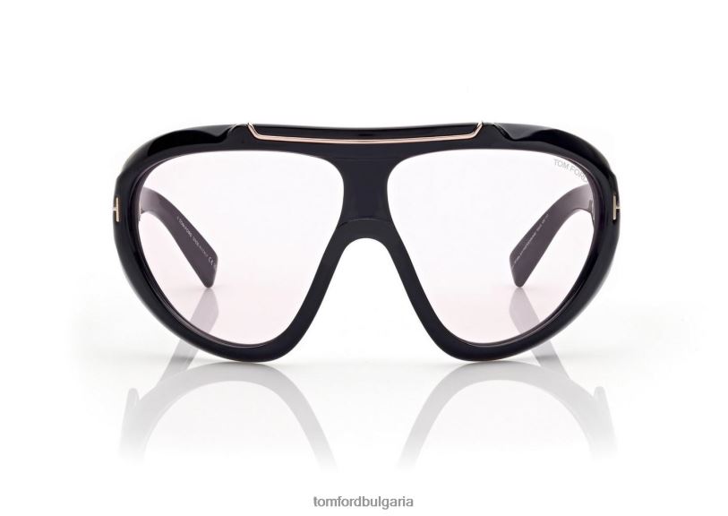мъже очила фотохроматични слънчеви очила от липа блестящо черно + виолетово TOM FORD B880D1848
