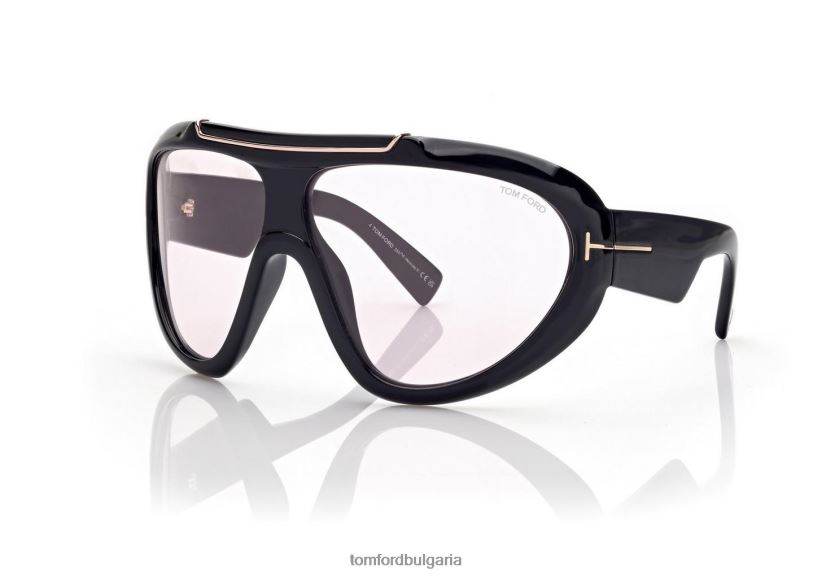 мъже очила фотохроматични слънчеви очила от липа блестящо черно + виолетово TOM FORD B880D1848