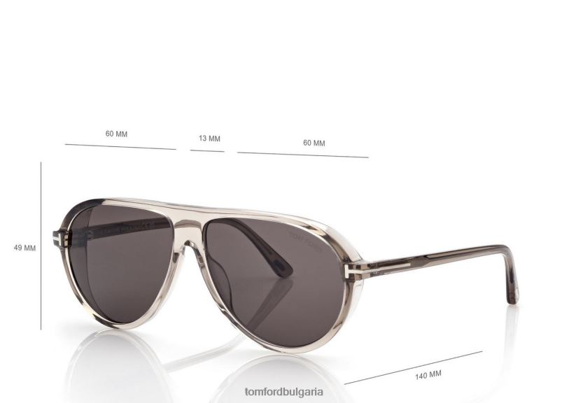 мъже очила маркус слънчеви очила лъскаво светлокафяво/опушено TOM FORD B880D1874