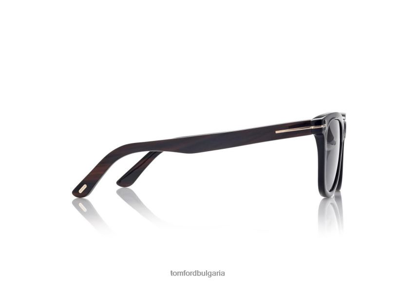 мъже очила меки квадратни рогови слънчеви очила черен рог/син TOM FORD B880D1879