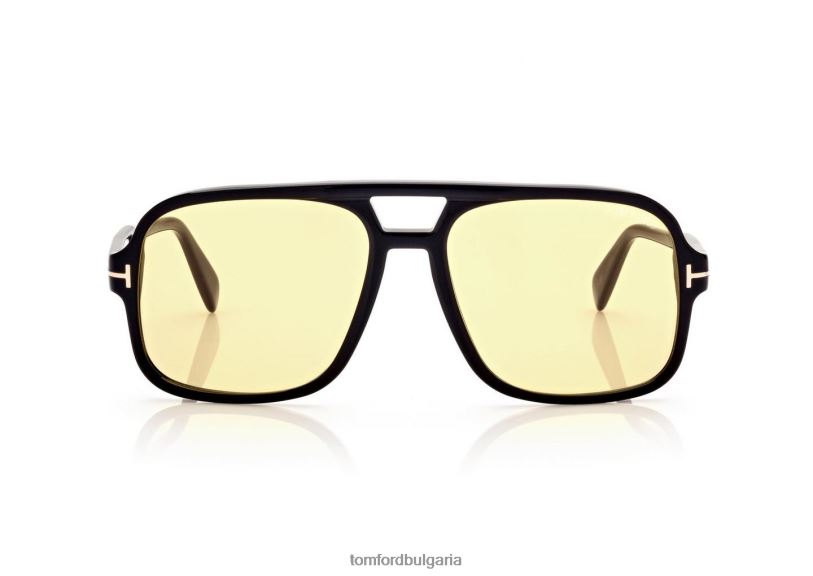 мъже очила соколарски слънчеви очила лъскаво черно/кафяво TOM FORD B880D1922