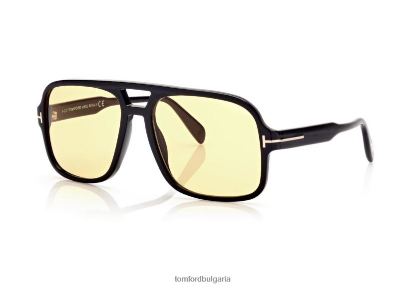 мъже очила соколарски слънчеви очила лъскаво черно/кафяво TOM FORD B880D1922