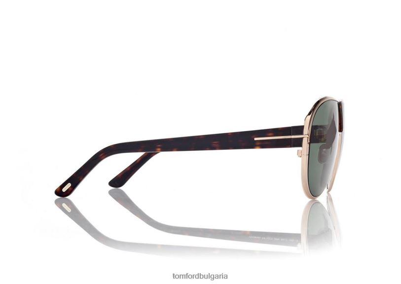 мъже очила слънчеви очила Vincenzo розово злато/зелено TOM FORD B880D1876