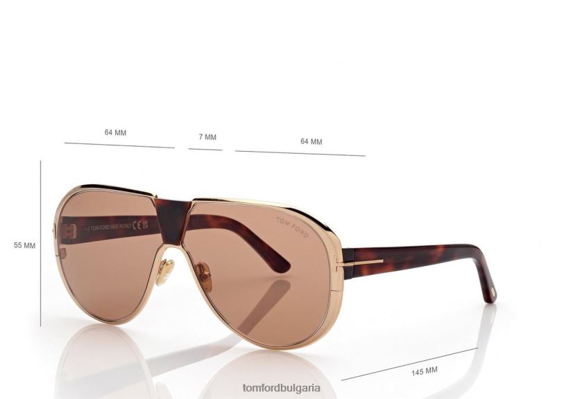 мъже очила слънчеви очила Vincenzo кафяво TOM FORD B880D1877